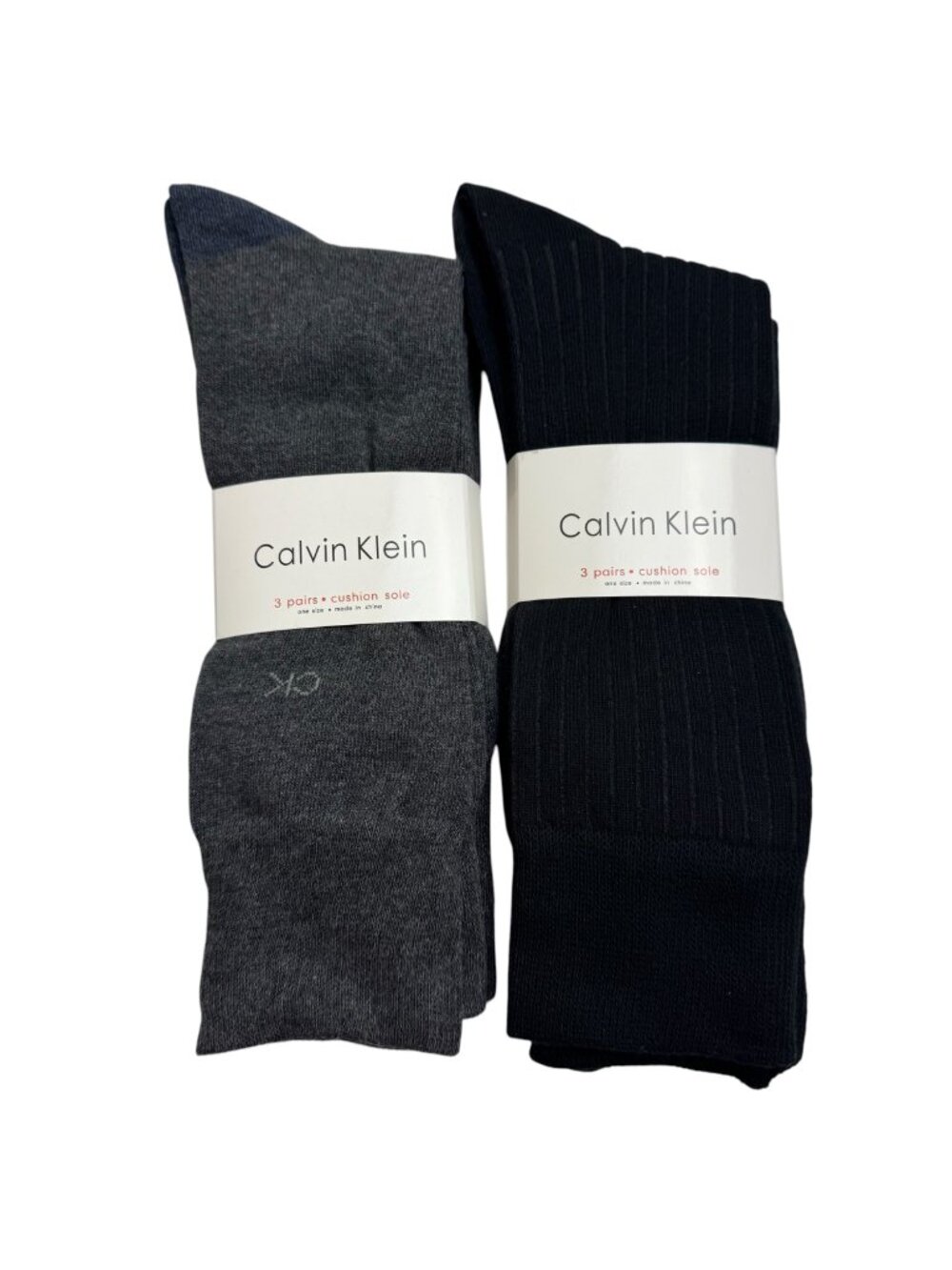 Calvin Klein NEW Dress Socks 6 Pairs Black Grey Flawed Combed Cotton Career